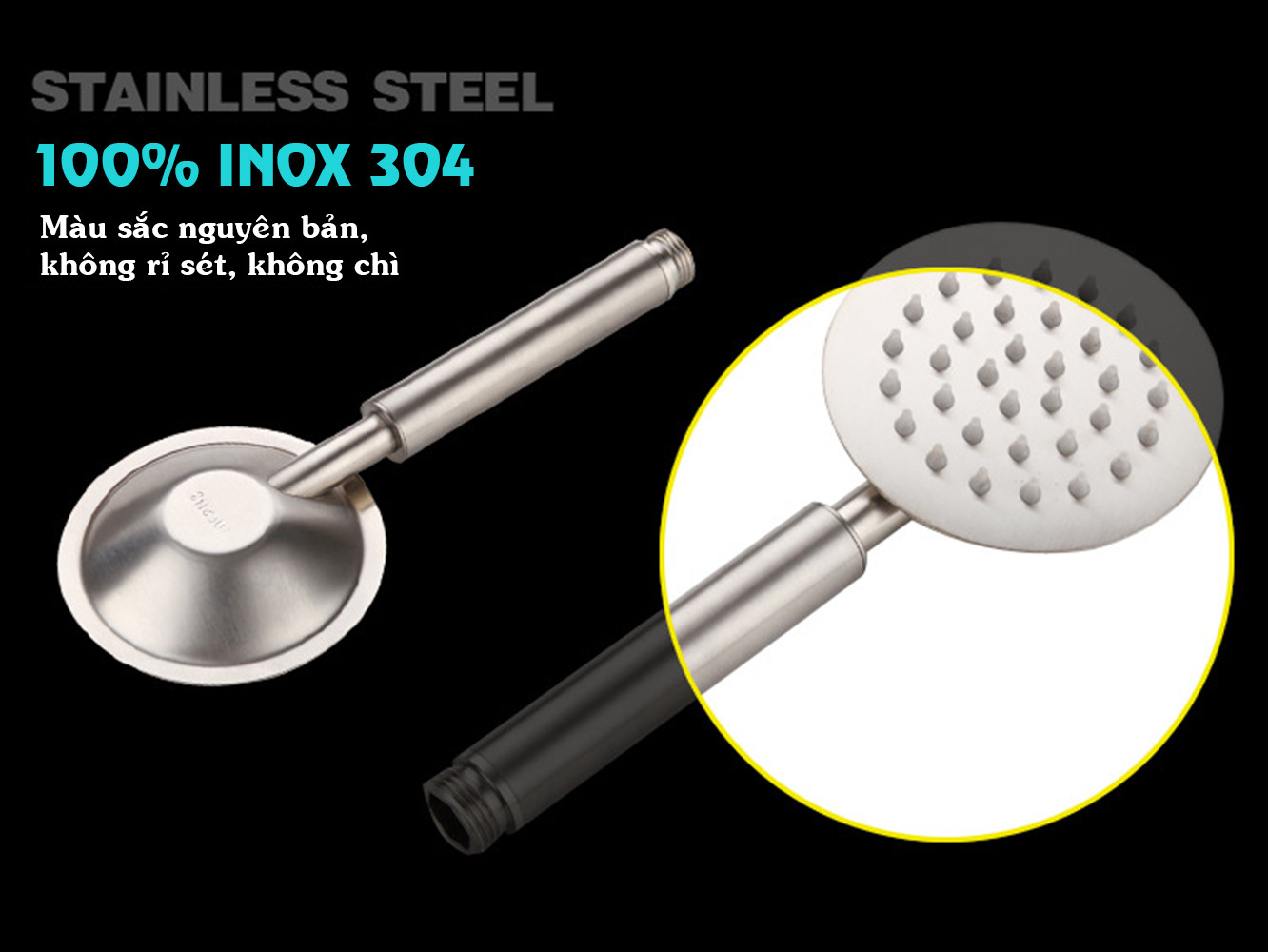 Bộ cây sen tắm nóng lạnh inox 304 thương hiệu KAMA ST02 - cây sen tắm đứng inox 304, màu sắn nguyên bản, không chì, không gỉ sét - Hàng chính hãng