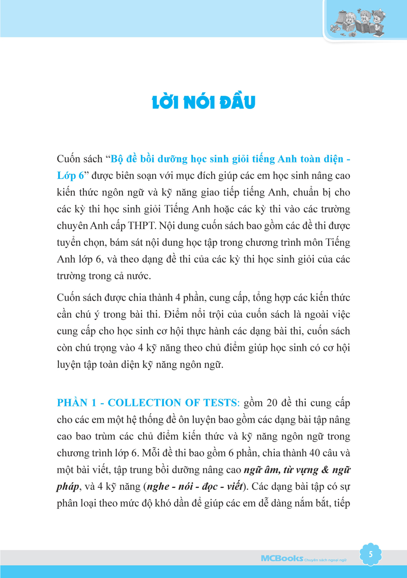 Bộ Đề Bồi Dưỡng Học Sinh Giỏi Tiếng Anh Toàn Diện Lớp 6 ( Bản 2019 tặng kèm bookmark )