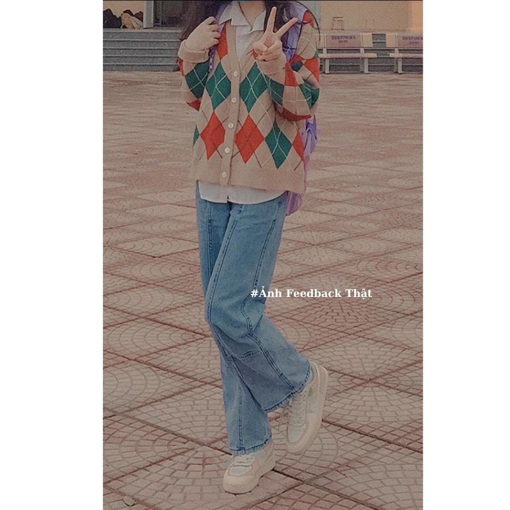 Quần jean ống đứng suông KYUBI form rộng phong cách ulzzang Hàn quốc (Có bigsize) - Baggy Jeans Cạp Lưng Cao ZEN92