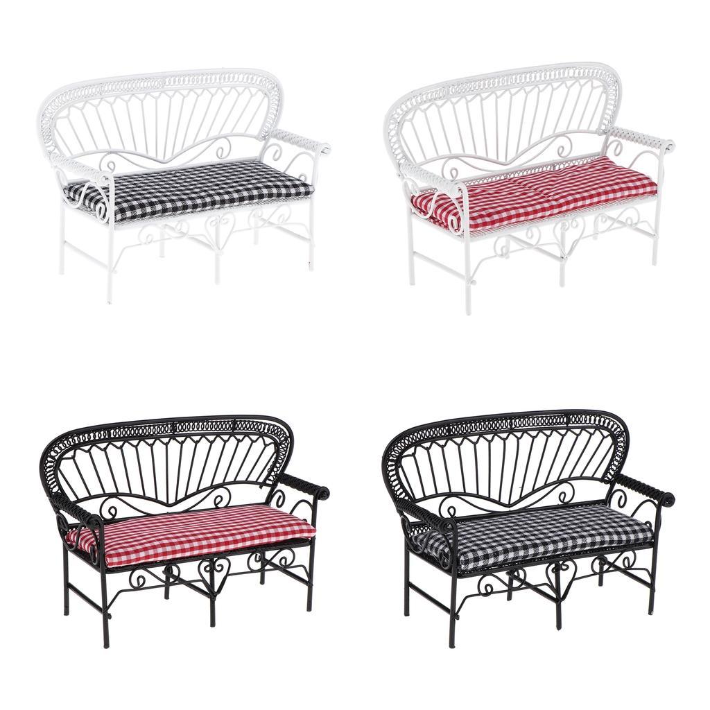 1/12 Dollhouse Furniture Miniature Chair Sofa Decoration Black