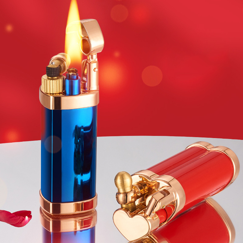 Vỏ Hột Quẹt Bật Lửa Xăng Đá Yubang Love Hình Trái Tim Cực Đẹp Nắp Giữ Xăng Tốt - Nhiều Màu