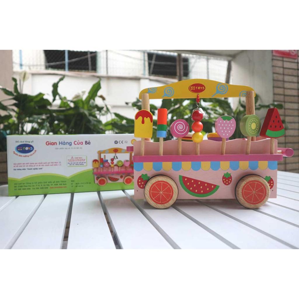 Đồ chơi xe bán hàng di động bằng gỗ