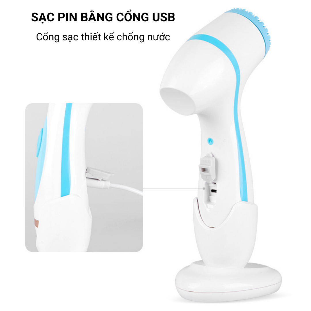 Máy Rửa Mặt Siêu Sạch Spin Facial Brush Cao Cấp-Xoay 360 Độ