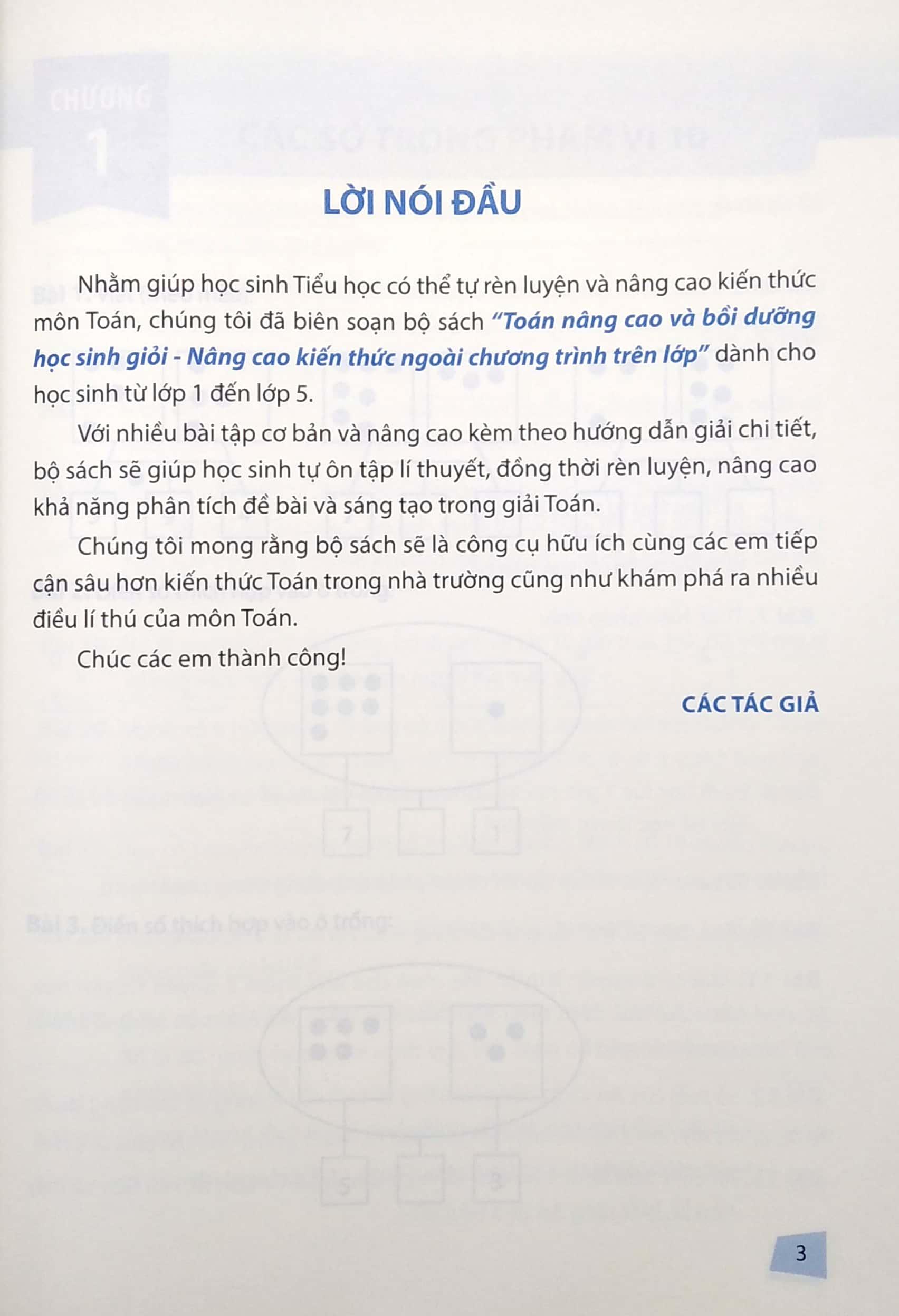 Toán Nâng Cao Và Bồi Dưỡng Học Sinh Giỏi Lớp 1 (Nâng Cao Kiến Thức Ngoài Chương Trình Lên Lớp)