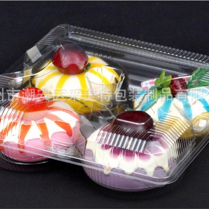 100 Hộp Nhựa 4 Ô Đựng Bánh Tart Trứng - Bánh Bao - Bánh Donut