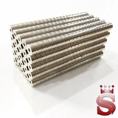 Nam châm vĩnh cửu dạng lỗ kích thước 10x5mm đường kính lỗ 3mm