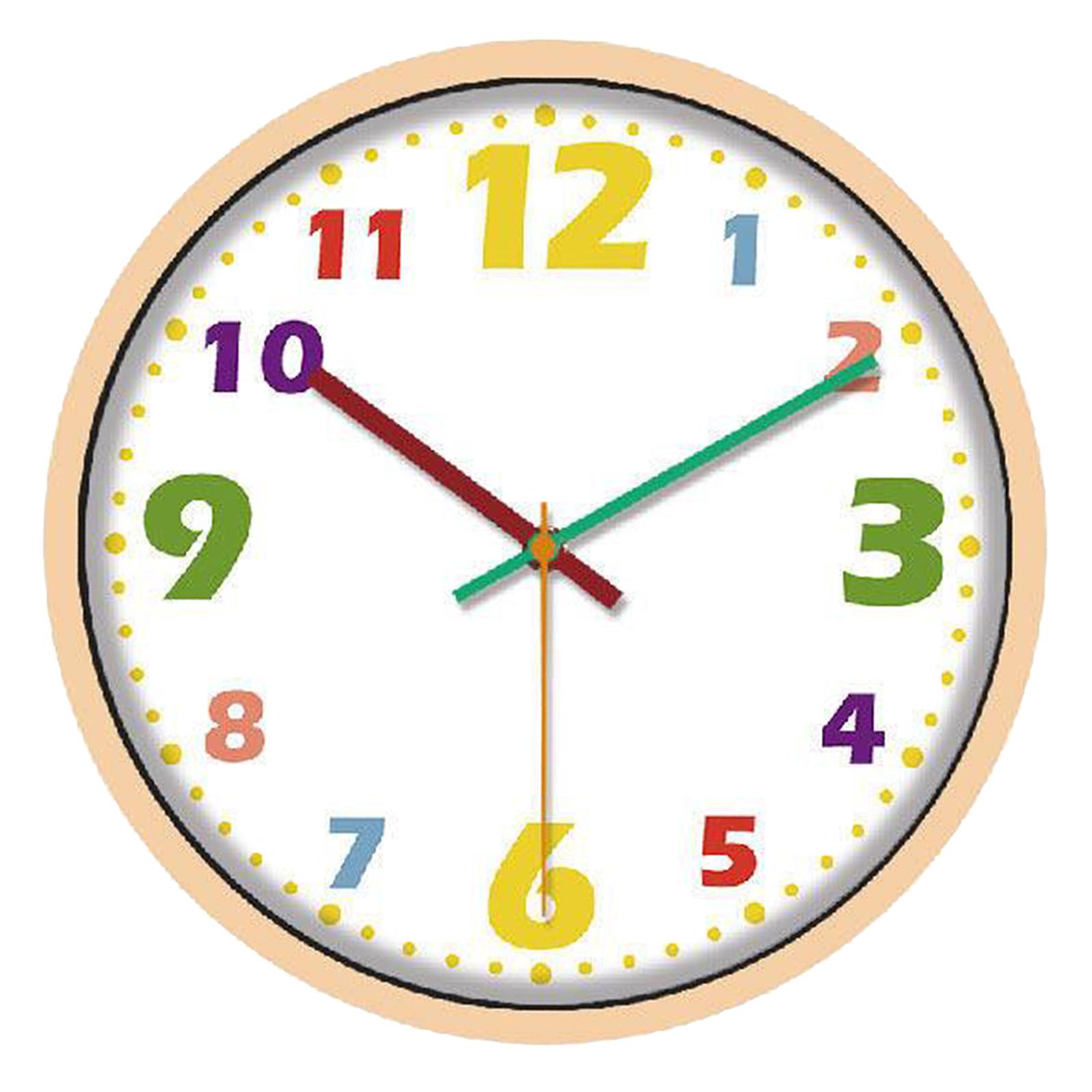 Telling Time Teaching Clock, 12 inch Silent Movement Analog Learning Clock for Kids, Perfect Room Wall Decor for Classroom, Playroom and Kids Bedroom