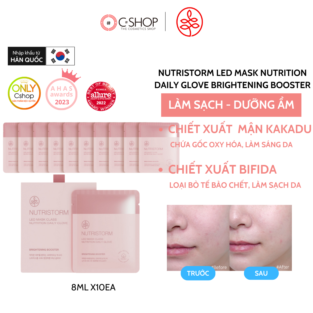 Miếng pad tẩy tế bào chết & cung cấp tinh chất dưỡng trắng da Nutristorm Led Mask Class Nutrition Daily Glove BRIGHTENING BOOSTER