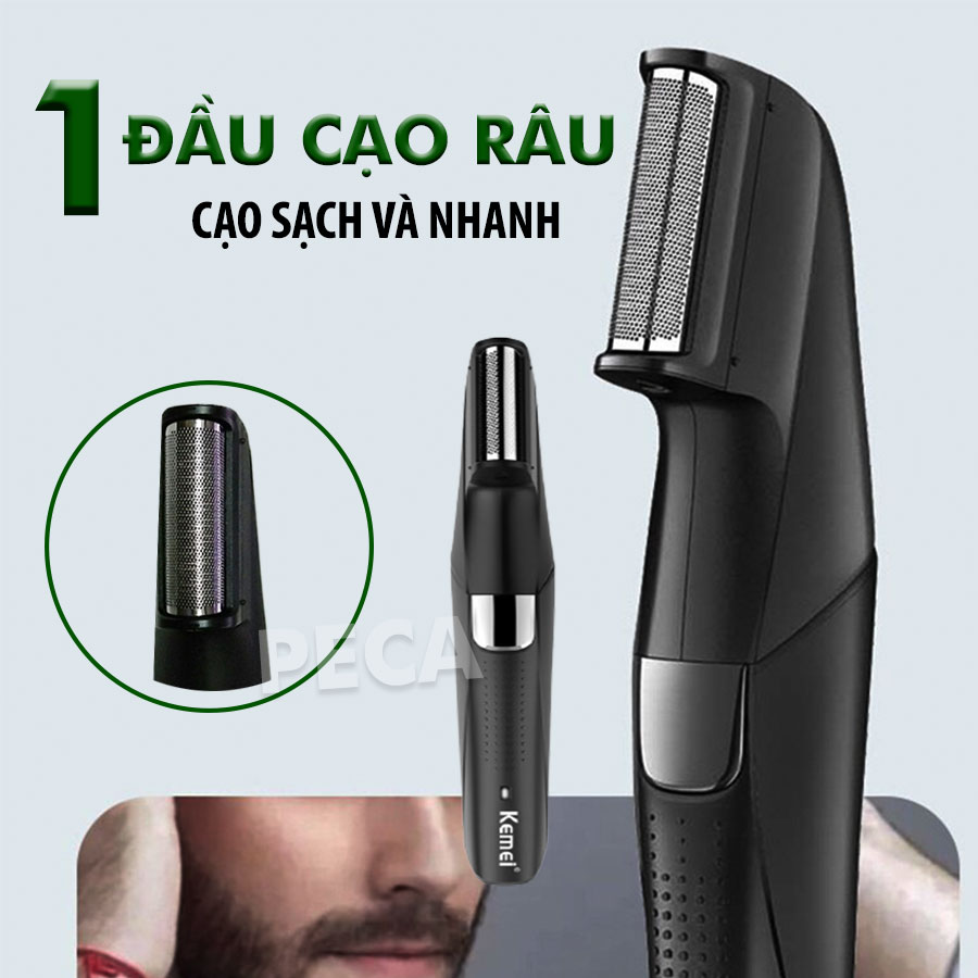 Tông đơ đa năng 4in1 KEMEI KM-5029 nhiều đầu thay thế chuyên dụng cắt tóc, cạo râu, cạo đầu, cạo lông toàn thân, tỉa lông chân mày, tỉa lông mũi sạc nhanh 1h - hãng phân phối chính thức