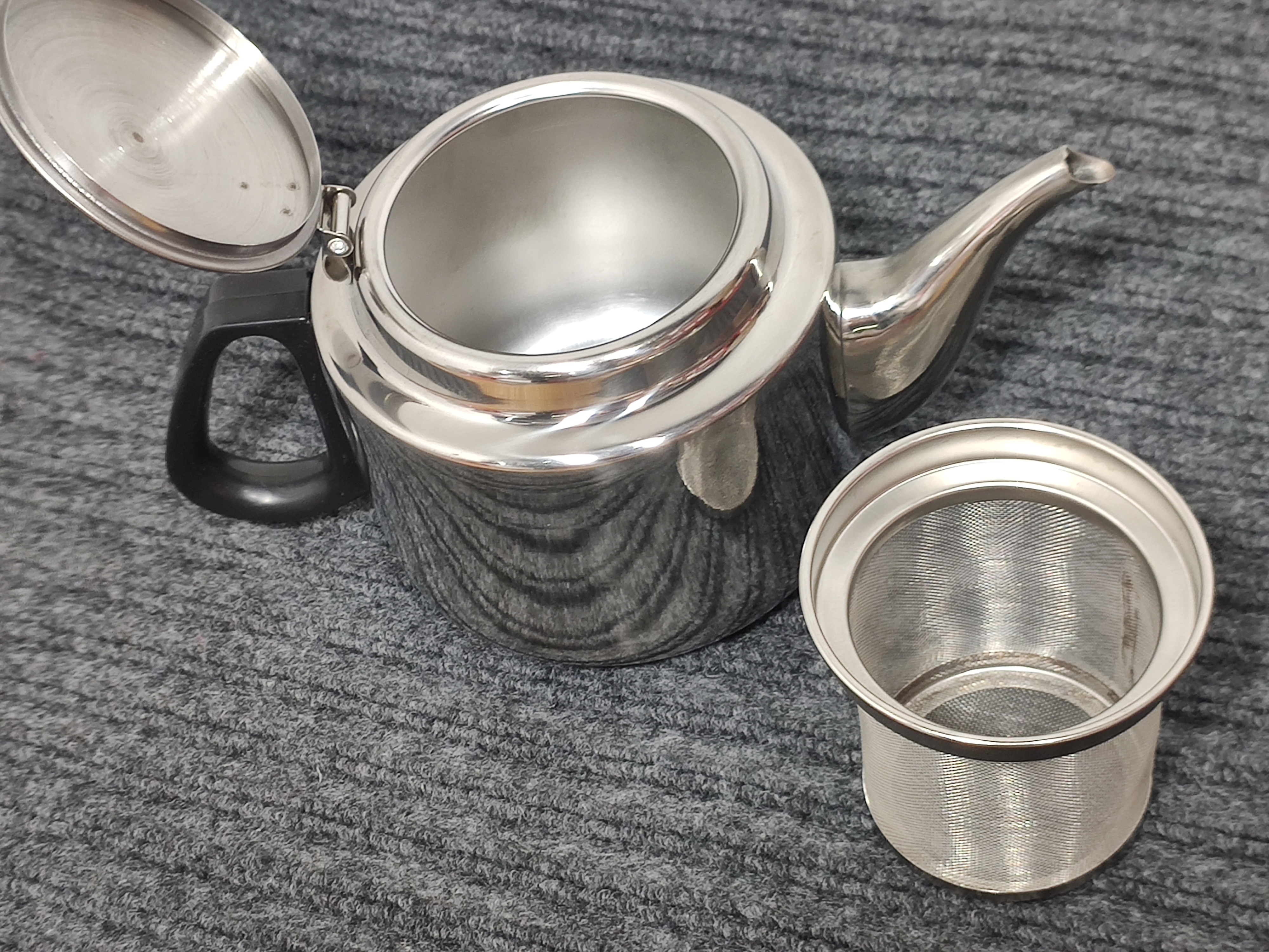 COMBO ẤM PHA CÀ PHÊ INOX CÓ LƯỚI LỌC (2 LỚP CÁCH NHIỆT) DT 1.4 L VÀ BỘ 4 DỤNG CỤ CỌ THÔNG VÒI