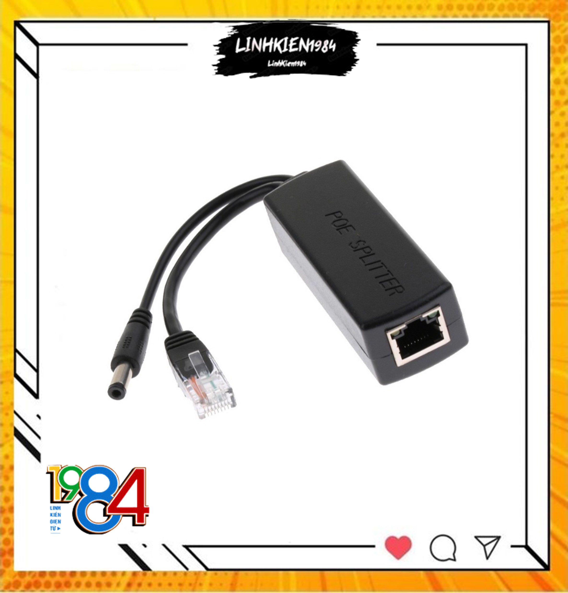 Bộ chuyển đổi Splitter Poe 48v sang 12v cho camera IP không Poe Splitter Poe.