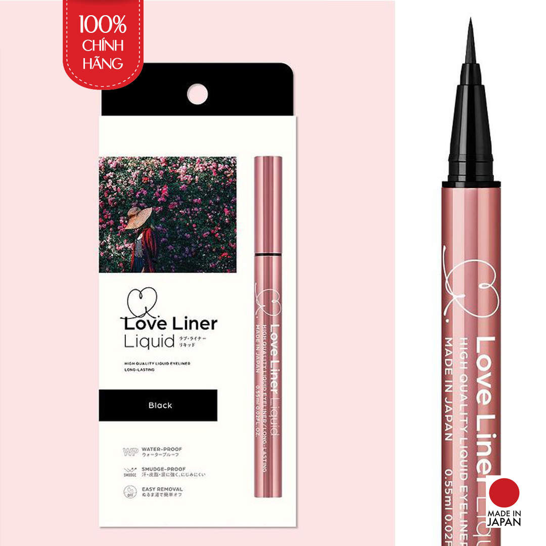 Bút Kẻ Viền Mắt Nhật Bản Không Thấm Nước, Bền Màu, Lâu Trôi Love Liner Liquid Black Màu Đen