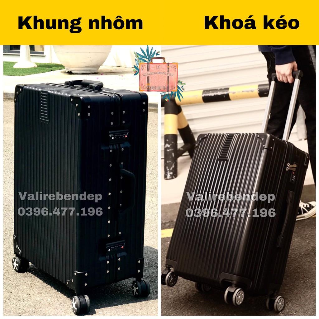 Vali kéo du lịch size 20,size 24 khung nhôm khóa sập, khóa kéo, chống trôm, chống bể vỡ,vali nhôm