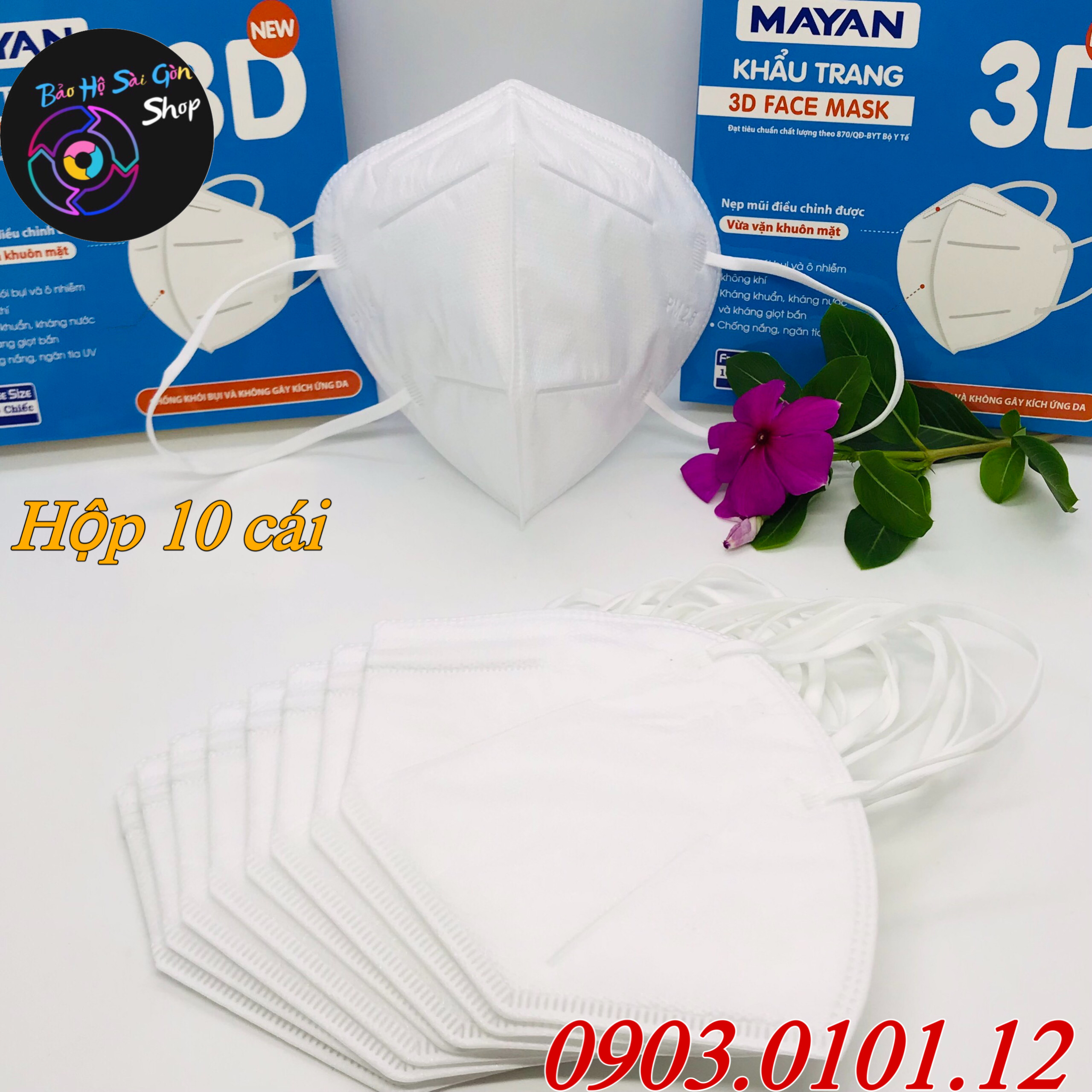 Khẩu trang 3D Mayan chính hãng 5 lớp (hộp 10 cái), 3d mask người lớn kiểu dáng khẩu trang n95