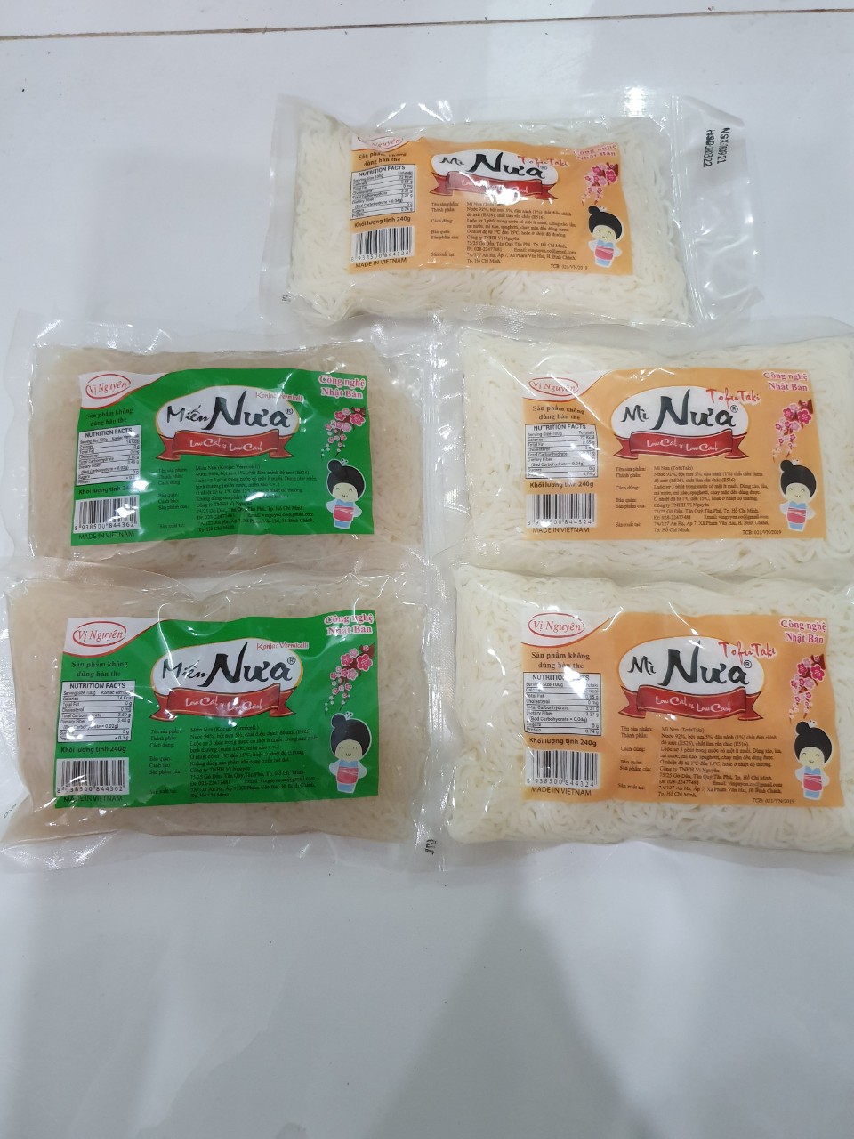 Combo 2 Gói Miến Nưa 3 Gói Mì Nưa Vị Nguyên 240Gram