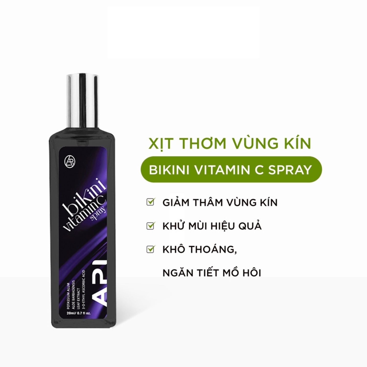 Nước Hoa Vùng Kín API Mini Thơm Lâu - Xịt Thơm Bikini Spays Mee Natural Khử Mùi Ngăn Khuẩn 20ml