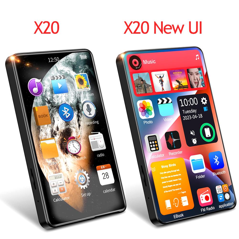 Máy nghe nhạc Yophoon 4 inch HD Mp3 Mp4 Màn hình cảm ứng đầy đủ Bluetooth 5.0 Walkman 16GB Loa tích hợp Máy nghe nhạc Đài FM Ghi Ebook Màu sắc: Hộp màu trắng X20