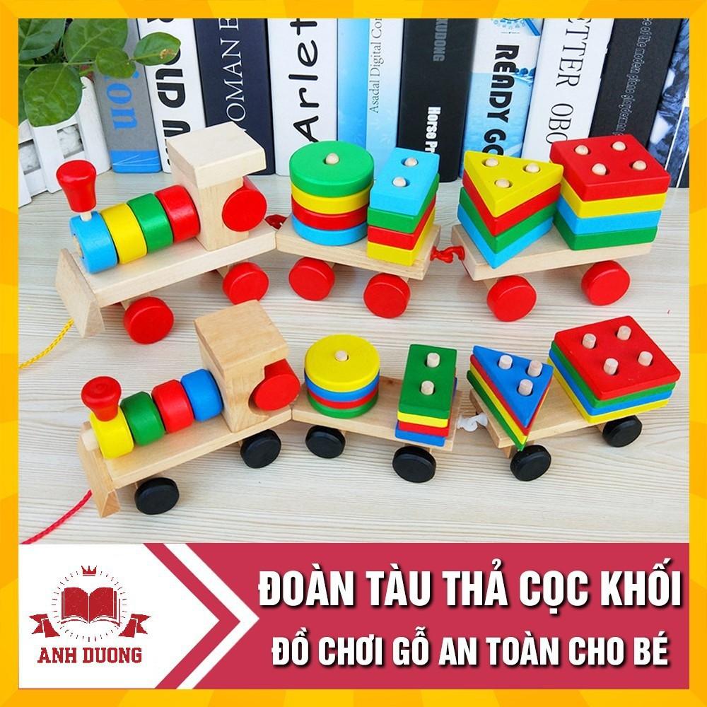 Đoàn Tàu Thả Hình Khối- Đồ Chơi Gỗ Phát Triển Trí Tuệ