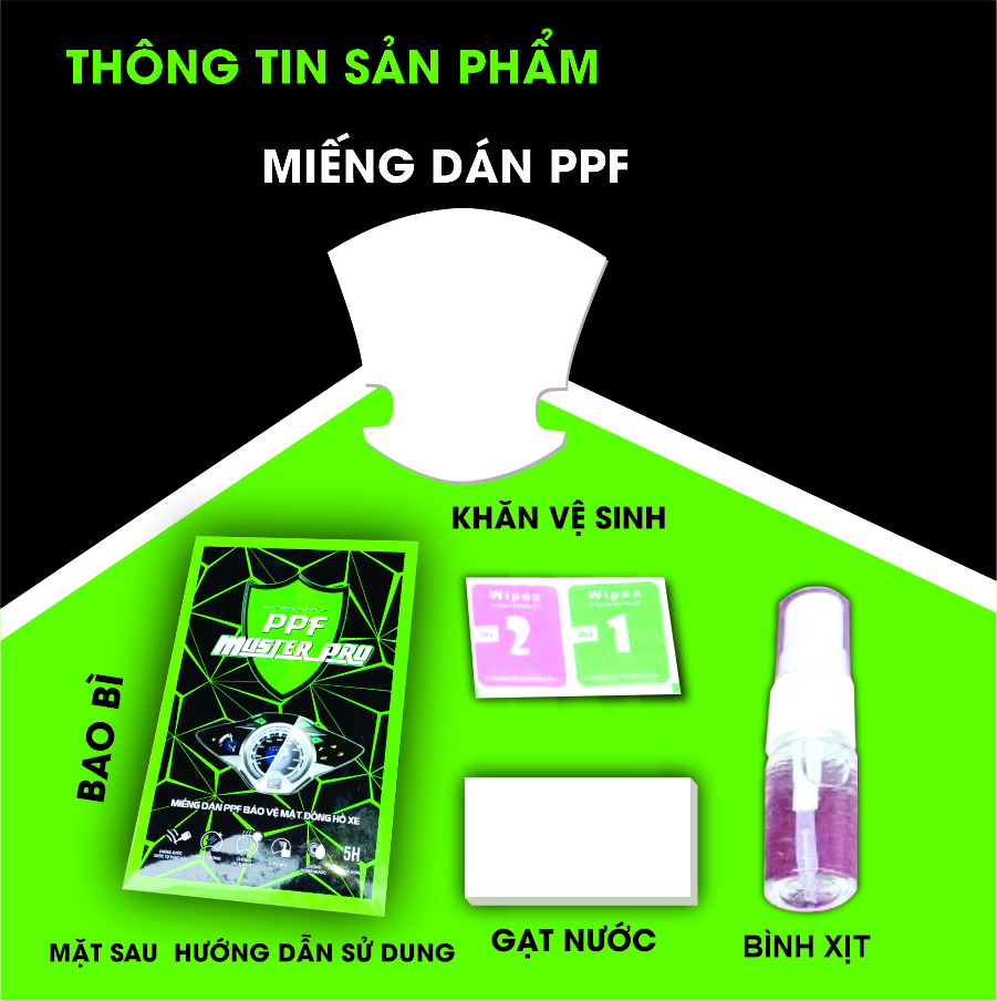 Miếng Dán PPF Bảo Vệ Mặt Đồng Hồ Xe SH 300I, SH Ý 2011 | Chất Liệu Film PPF