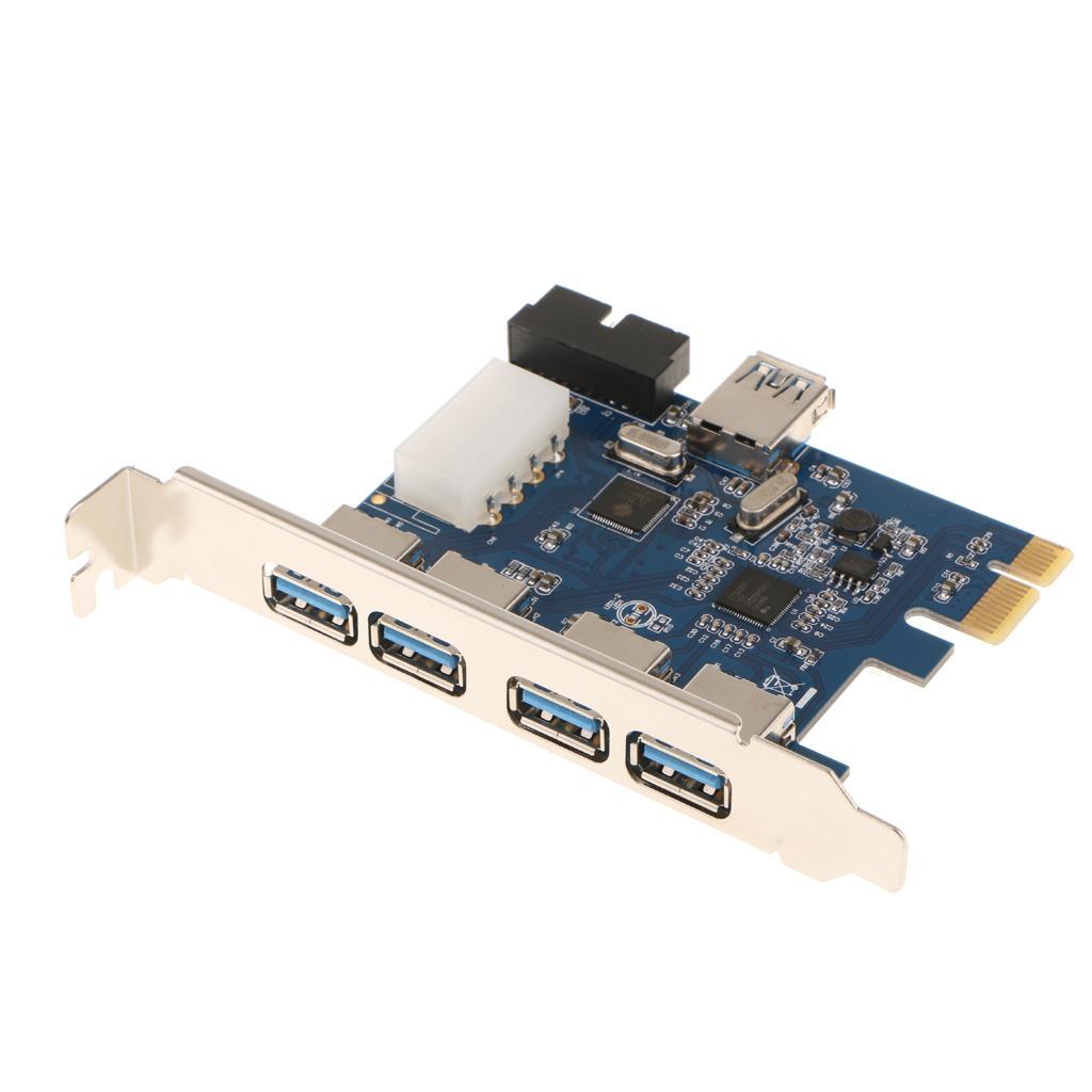 4Port SuperSpeed USB3.0 PCI-Express Desktop PC Connector Card Built in 19pin