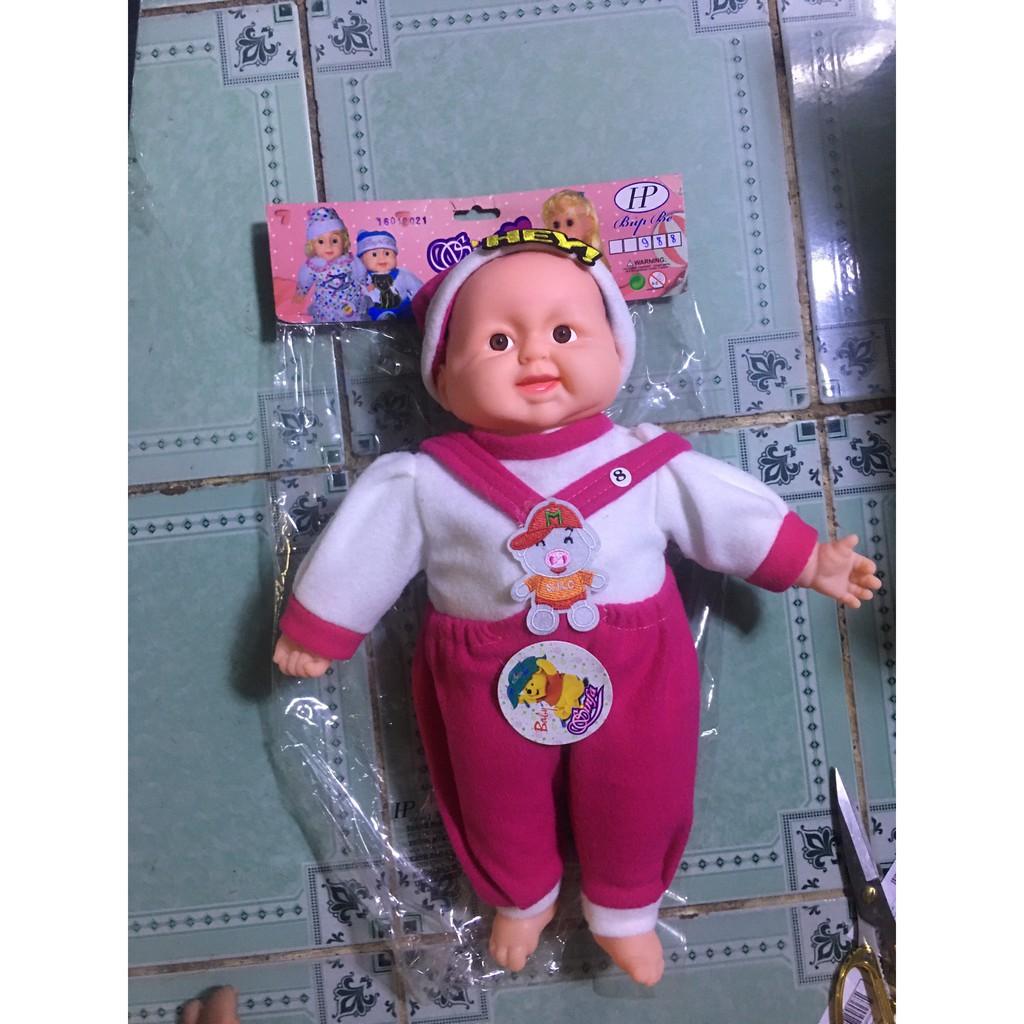 Búp bê bé trai sơ sinh biết cười, búp bê thực hành tắm bé sơ sinh trong bệnh viện dài 42 cm nặng 400 g quần áo nón thay được