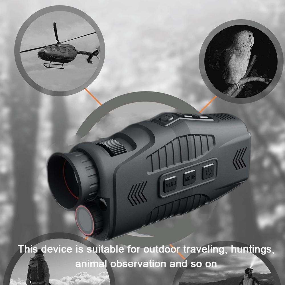 1080P Portable Monocular Infrared Night-Visions Device Day Night Use Photo Video Taking 5X Digital Zoom 300M Full Dark Viewing Distance for Outdoor Hunt Boating Journe