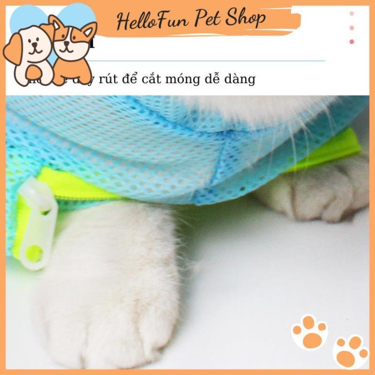 Túi lưới đa năng cho chó mèo - Túi tắm cho mèo, hỗ trợ cắt móng