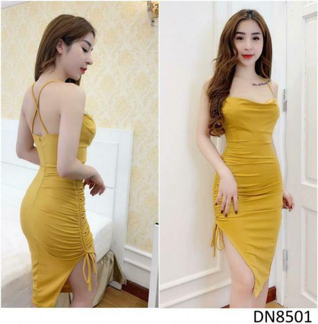 Đầm 2 dây rút nhúng sexy