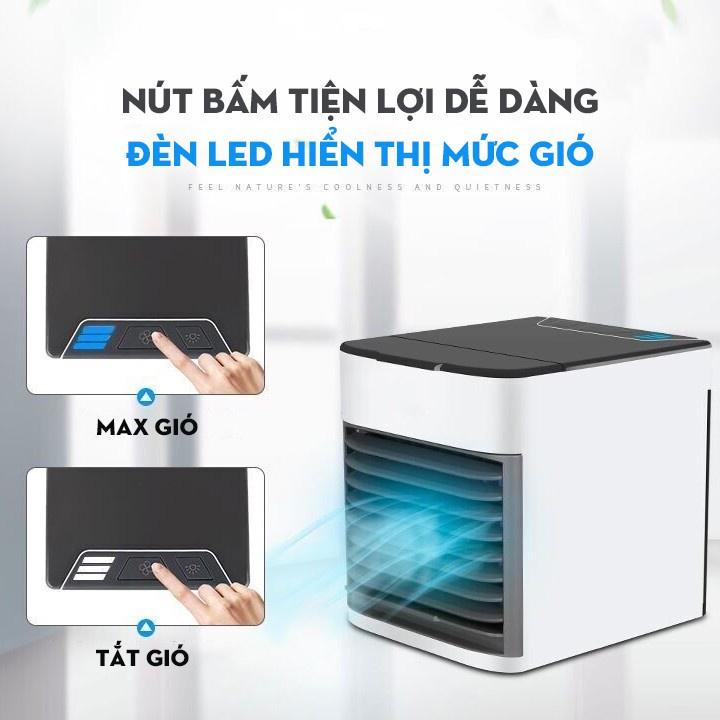 Quạt Điều Hoà Hơi Nước Để Bàn Văn Phòng Mini, Làm Mát Cực Nhanh, Lọc Và Giữ Ẩm Không Khí, Dây Sạc USB Có Bảo Hành