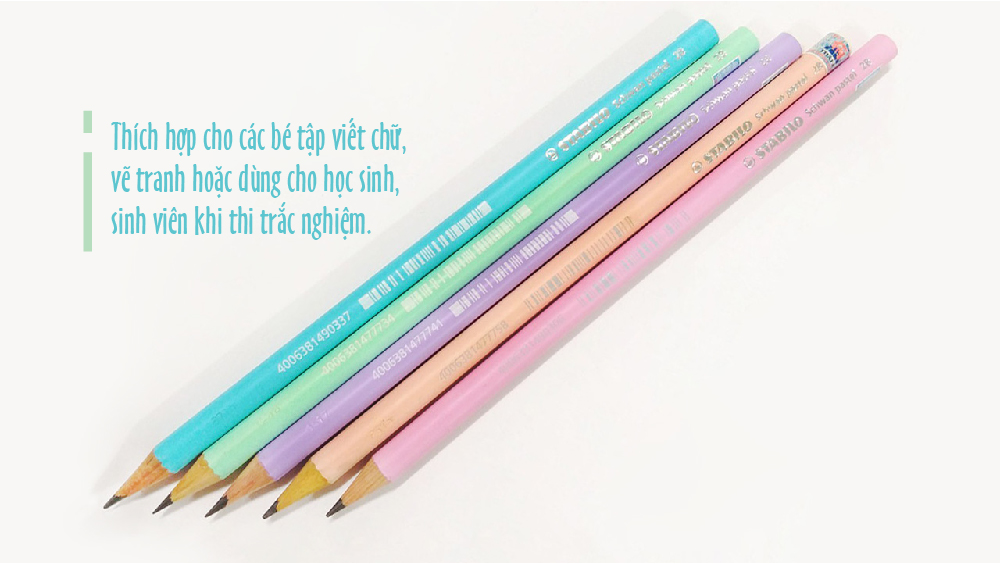 Bút chì gỗ STABILO Schwan pastel 421 2B thân tròn