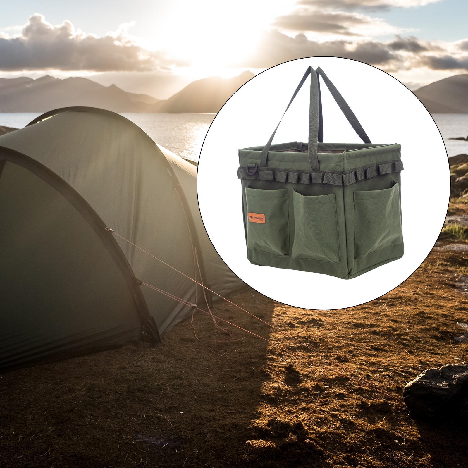 Outdoor Folding Storage Box Camping Tool Bag Green