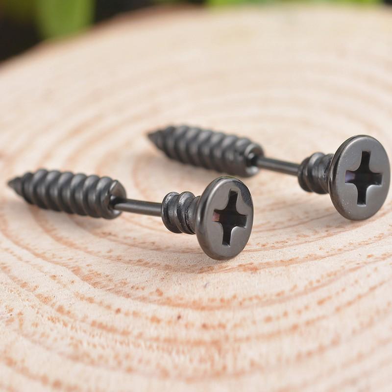 Cặp khuyên tai inox hình ốc vít độc đáo shoprequalc