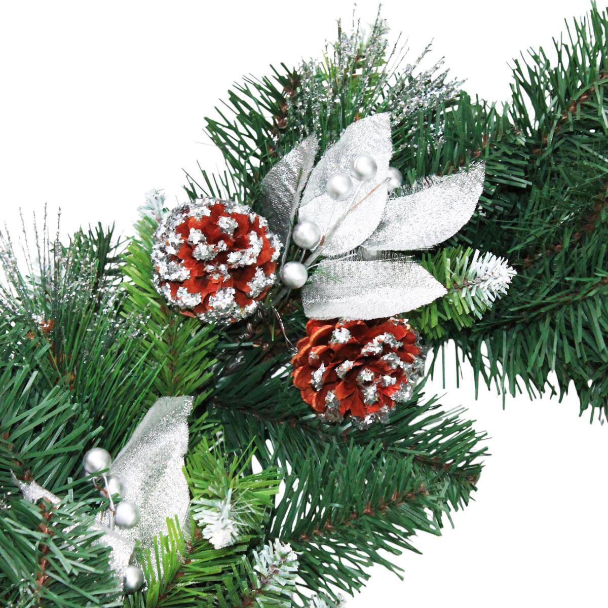 Vòng Hoa 3 Loại Lá Trang Trí Giáng Sinh 50 cm - Chaang Chiia LP-W20-3LL-SD