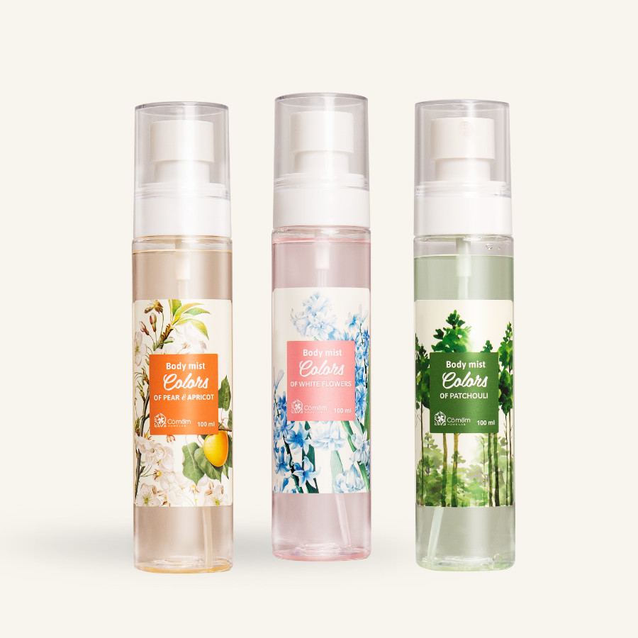 Body Mist Xịt Thơm Toàn Thân Quần Áo Nam Nữ Hương Nước Hoa Ngọt Ngào Thanh Mát Dịu Nhẹ Cỏ Mềm 100ml - Pear&amp;Apricost (Cam)