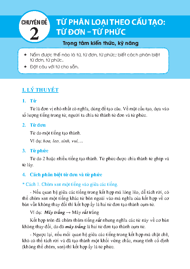Trọng Tâm Kiến Thức Tiếng Việt Luyện Thi Vào Lớp 6 - Có Đáp Án - Tập 1