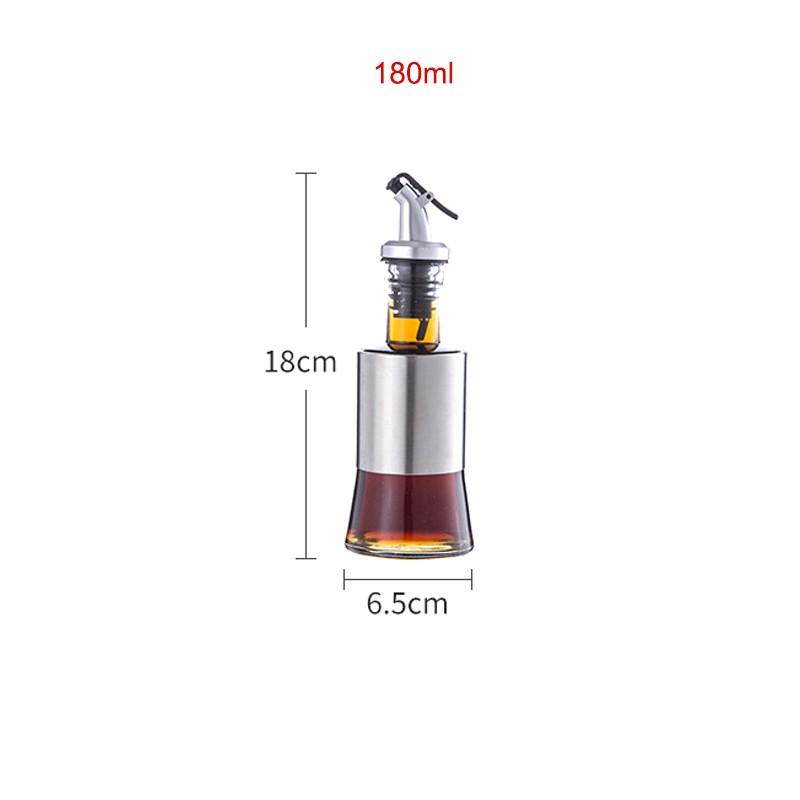 LỌ ĐỰNG NƯỚC MẮM, DẤM, DẦU ĂN VÀ GIA VỊ KHÁC 180ML BẰNG THỦY TINH BỌC INOX 304