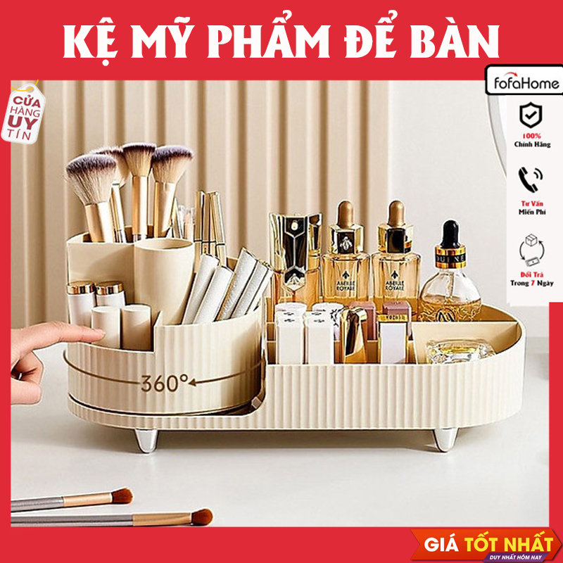 Kệ Đựng Mĩ Phẩm Mẫu Mới Cỡ Lớn - Đồ Trang Điểm Để Bàn Xoay 360 Độ Sang Trọng Cao Cấp