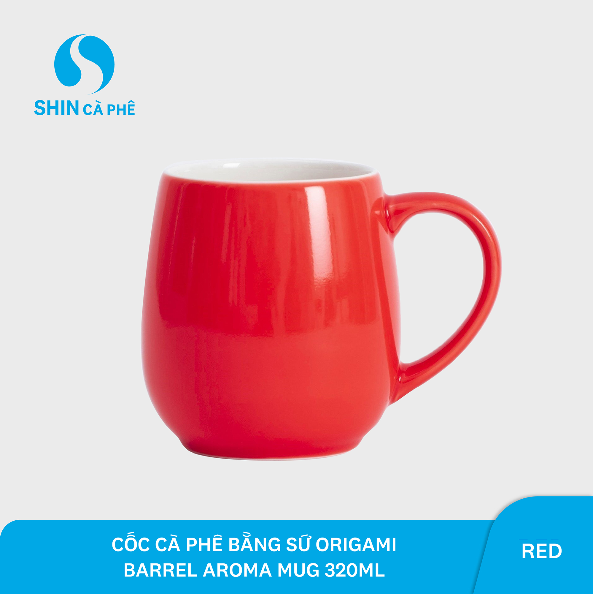 SHIN Cà Phê - Ly sứ cà phê Origami Barrel Aroma Mug 320ml (Màu tự chọn)