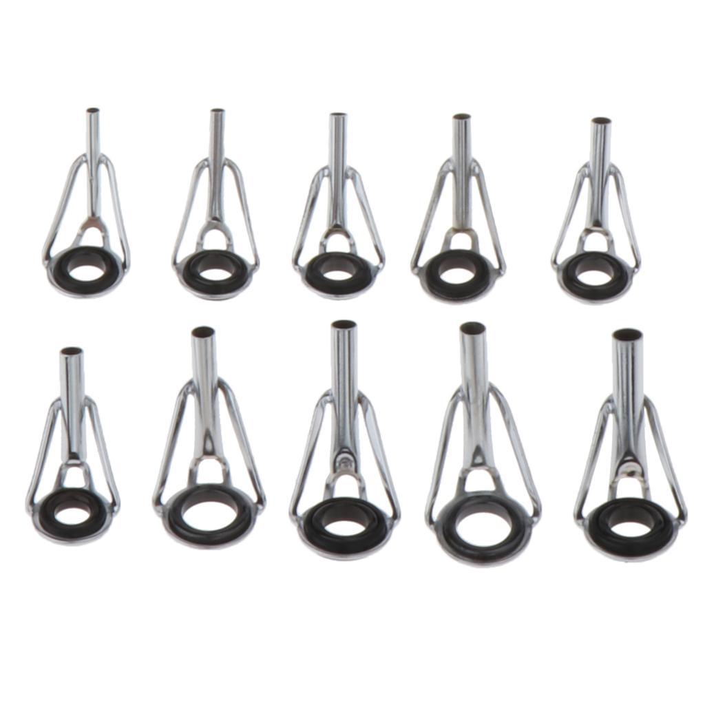 80PCS/set Ceramic Fishing Rod Guides Tips Top Eye Rings Line Repair Kit 10 Sizes