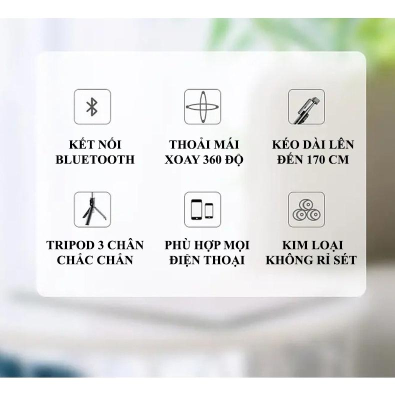 Gậy chụp hình tự sướng JC-18H có remote bluetooth tích hợp tripod 3 chân, trang bị 2 đèn led - Thành Công Mobile