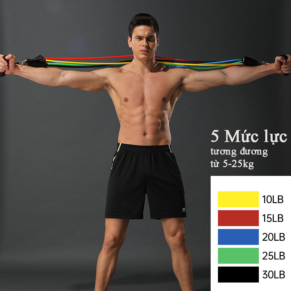 Dây Ngũ Sắc Tập Gym Đa Năng Full Body - Dây Kháng Lực Tập Gym, Dụng Cụ Tập Gym