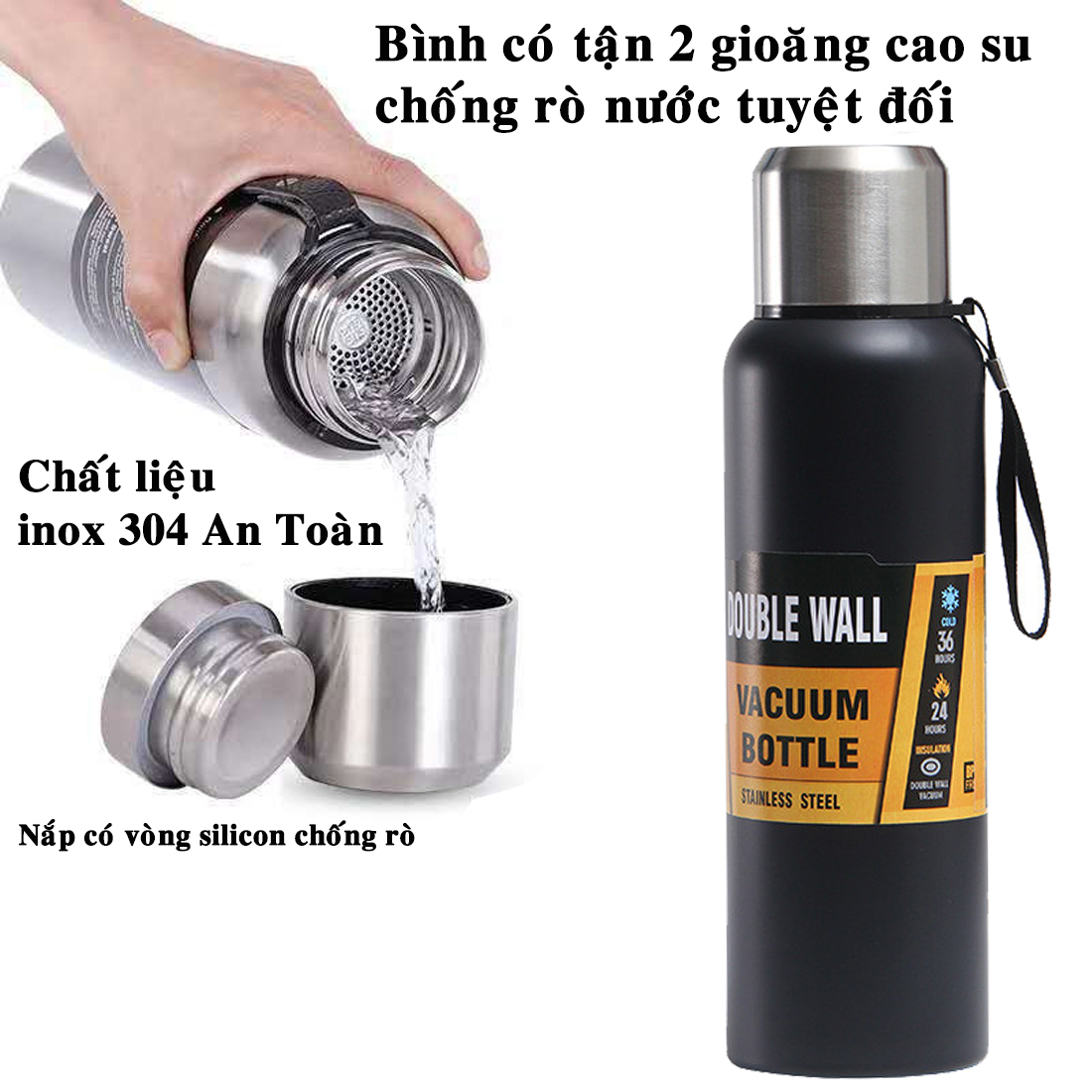 Bình Nước Giữ Nhiệt Cute 1000-1500ml Inox Giữ Nhiệt 8-12 Tiếng Có Nắp Uống, Lưới Lọc Trà, Ly Nước Giữ Nhiệt Nóng Lạnh Bình Nước Thể Thao Chính Hãng miDoctor