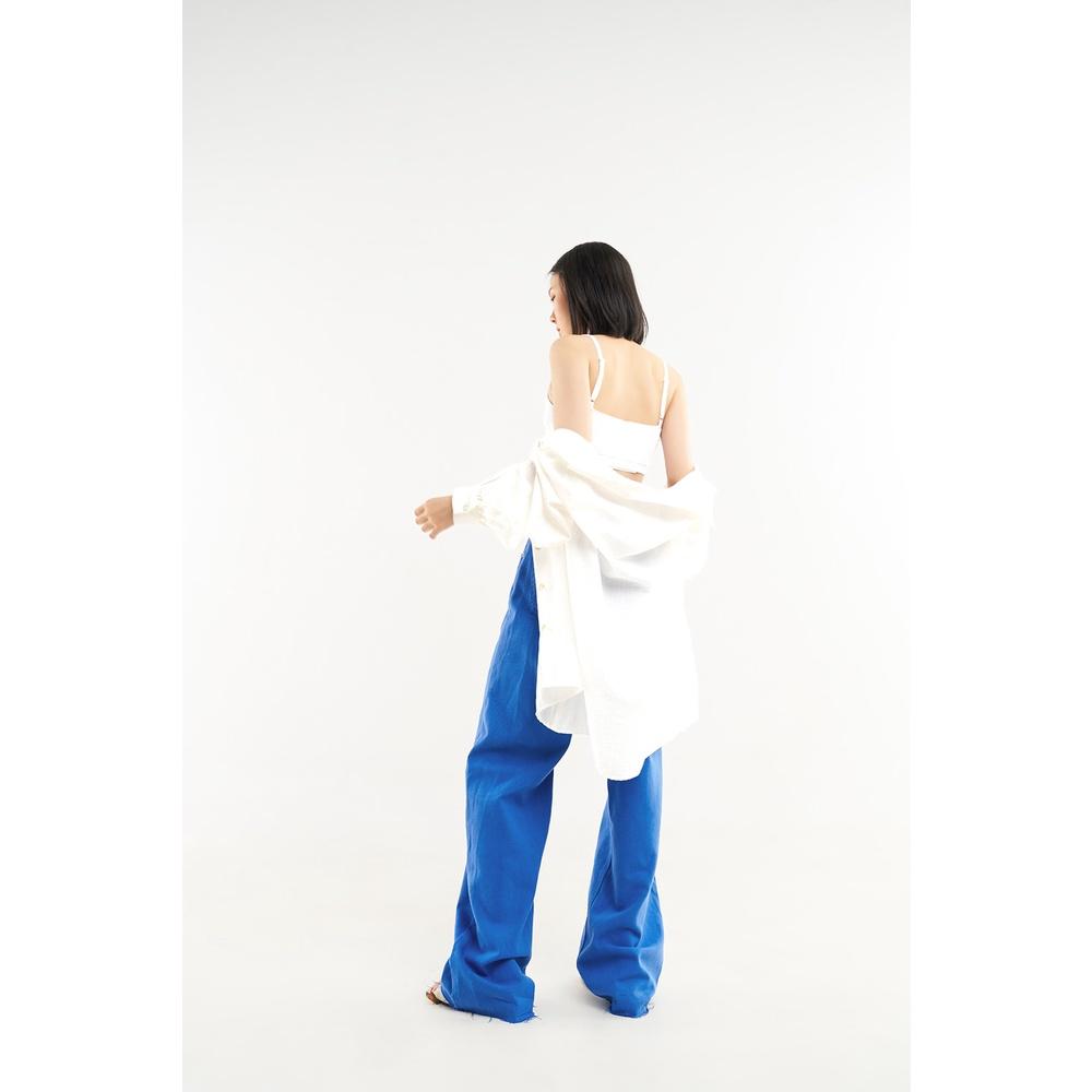 DOTTIE - Quần jeans dài ống rộng nữ xanh dương Q0282