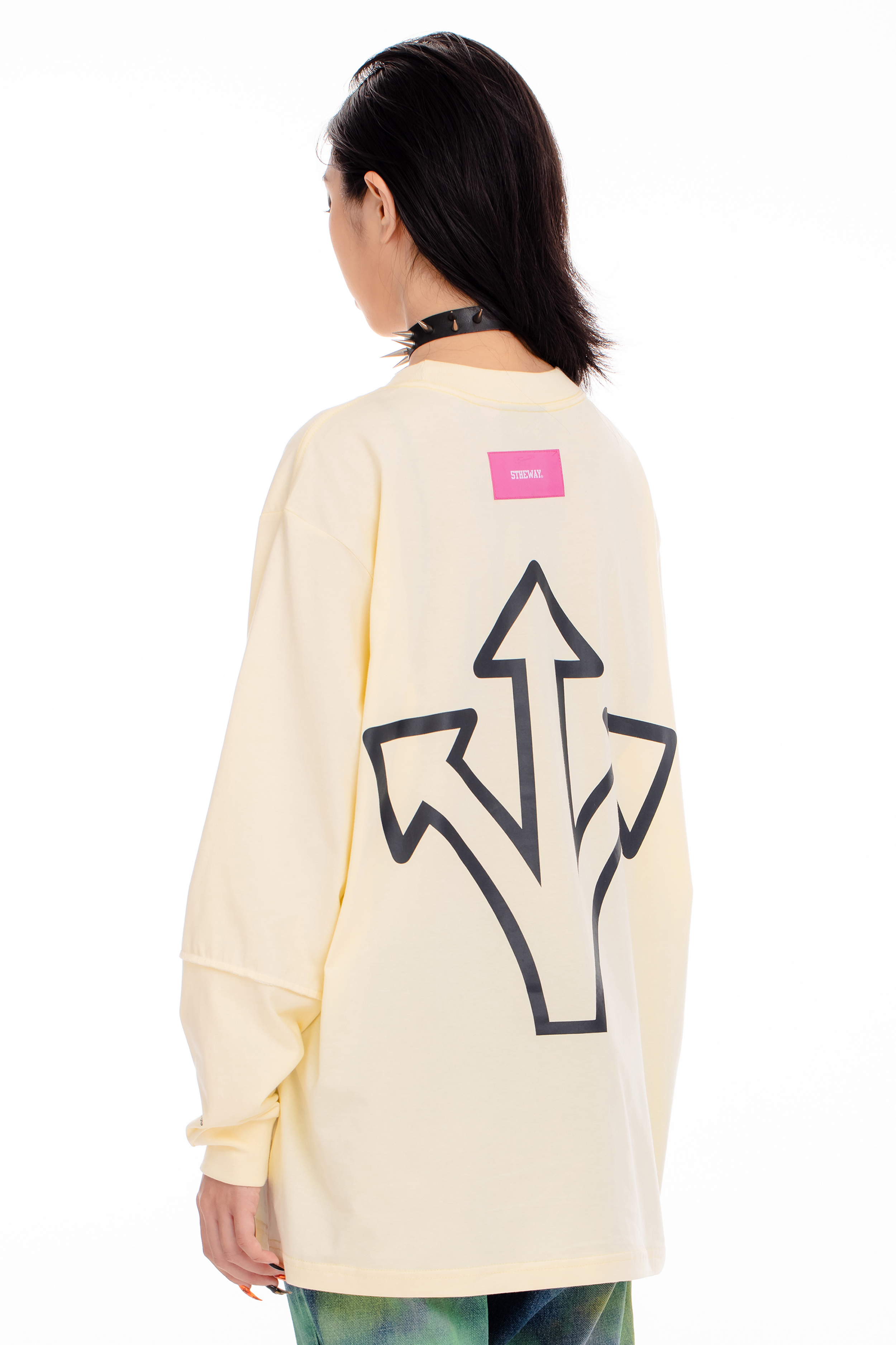 Áo Thun 5THEWAY Tay Dài Vàng aka 5THEWAY /YILAC/ SQUARE LONG SLEEVE TEE in LEMON ICING