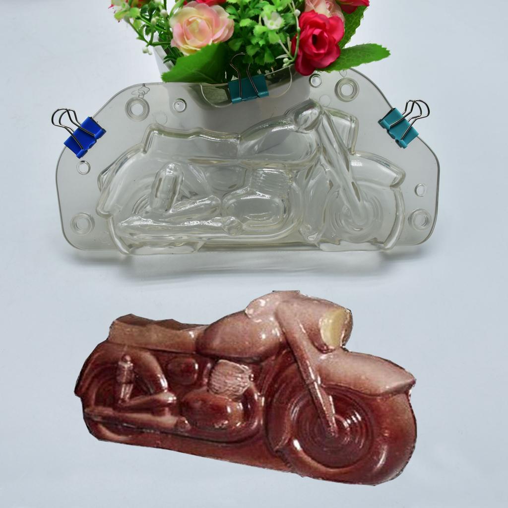 DIY 3D Motorcycle Cake Mold Soap Ice Mould For Candy Chocolate Bake Tool