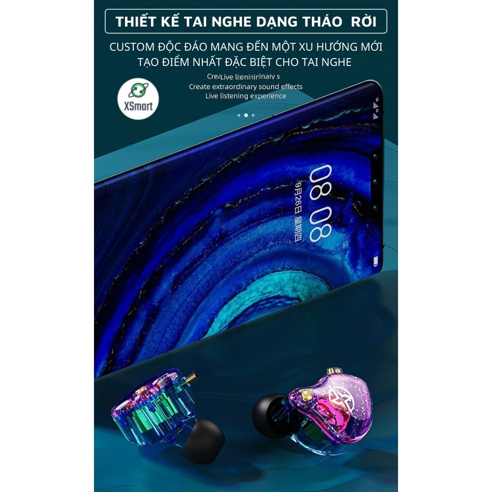 Tai Nghe Gaming Nhét Tai Chống Ồn Cực Tốt XSmart X2 Pro Âm Bass Siêu Khủng, Có Mic, jack Cắm 3.5mm Dành Cho Điện Thoại, PC - Hàng Chính Hãng