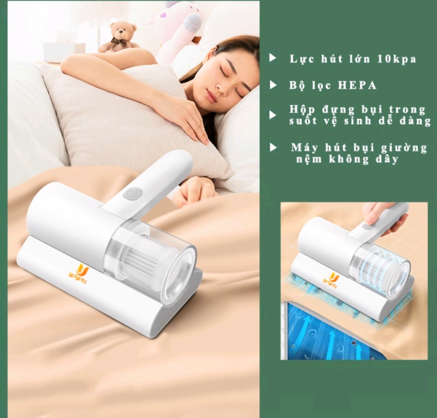 MÁY HÚT BỤI GIƯỜNG NỆM GHẾ SA LÔNG SIÊU SẠCH DIỆT KHUẨN TIA CỰC TÍM UV THÔNG MINH MÁY CẦM TAY ĐA NĂNG TIỆN DỤNG