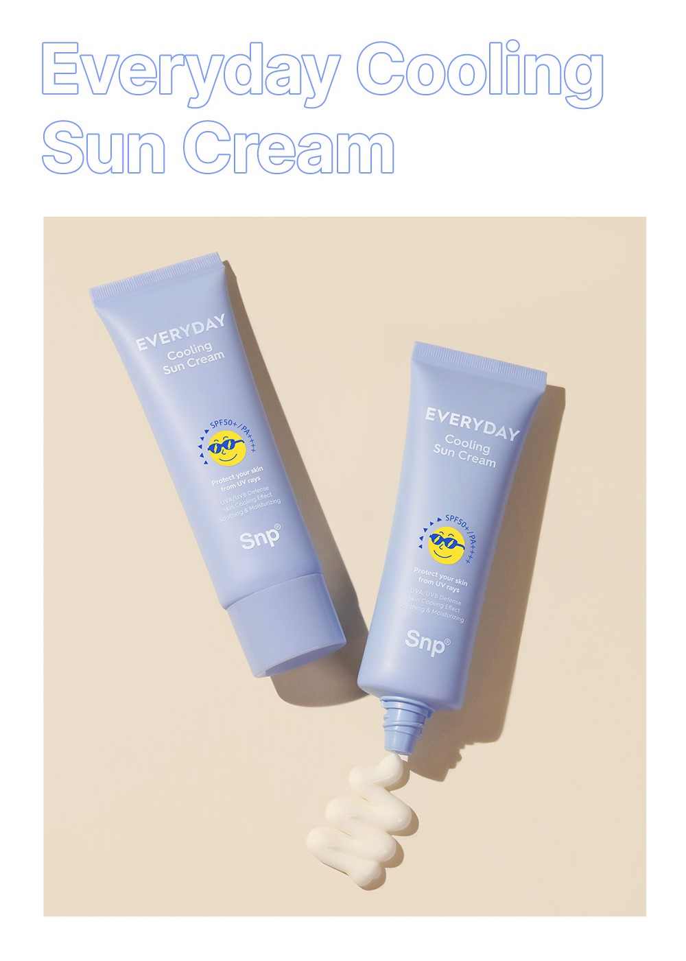 Kem Chống Nắng Dưỡng Trắng SPF 50+/PA++++ Mát Lạnh Giải Nhiệt Da SNP EVERYDAY COOLING SUN CREAM 50ml