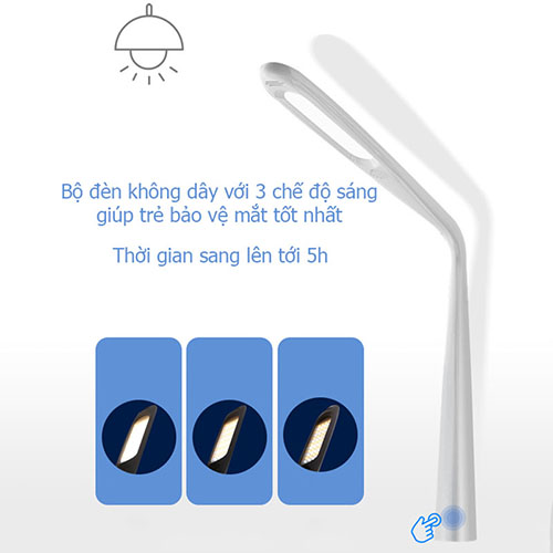 Combo Bàn ghế chống gù chống cận và đèn không dây 3 chế độ - Bàn ghế chỉnh độ cao - mặt bàn phủ chống lóa - nghiêng 45-60 độ để viết vẽ