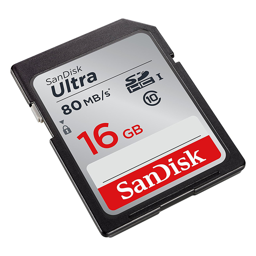 Thẻ Nhớ SDHC SanDisk Ultra 16GB UHS-I - 80MB/s - Hàng Nhập Khẩu